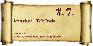 Noszkai Tünde névjegykártya